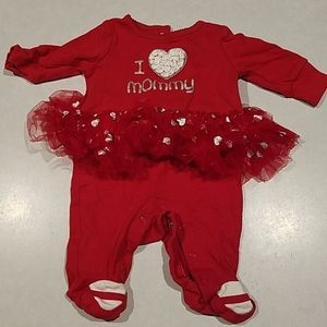 0-3 month Girls Valentines Outfit